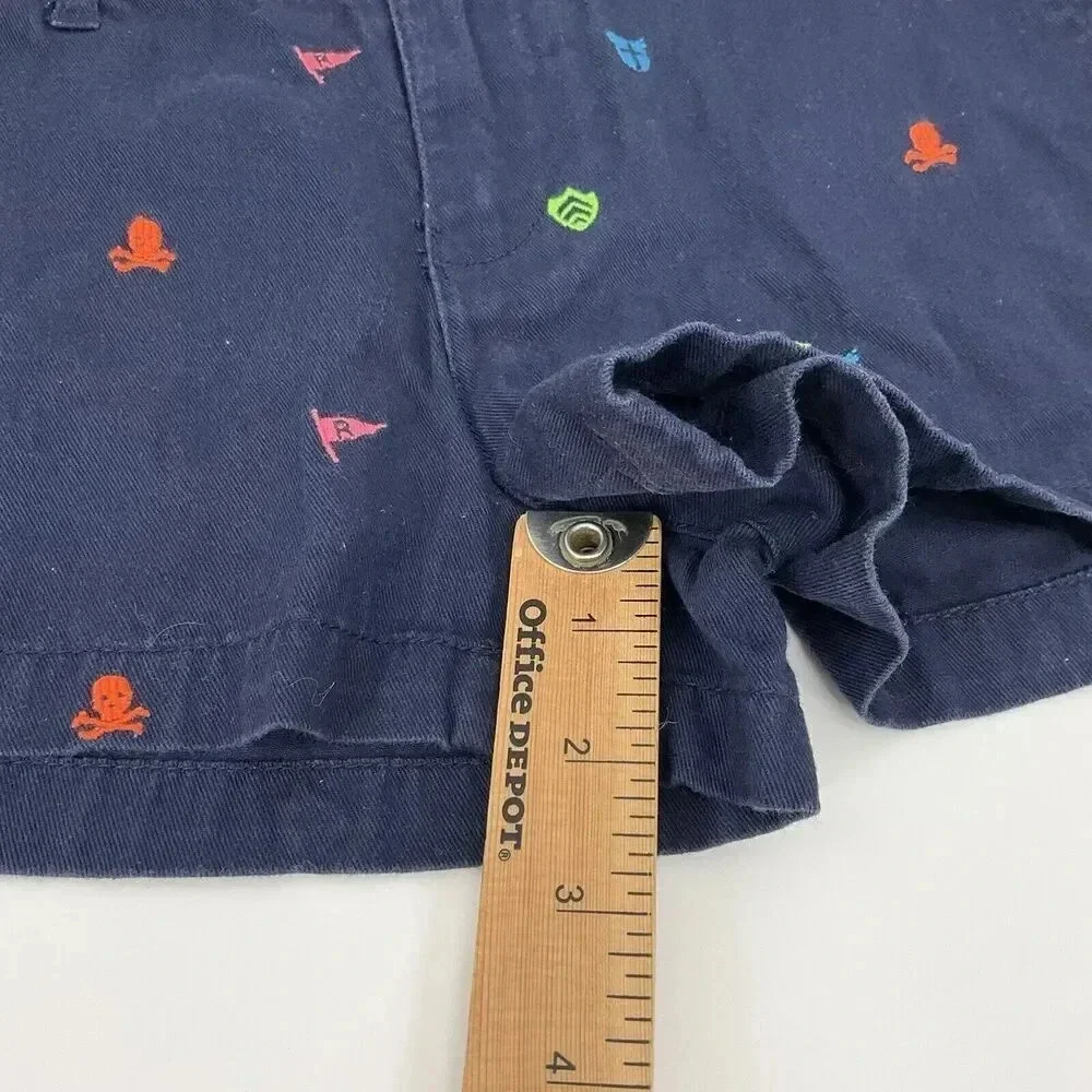 RALPH LAUREN Shorts Girls Size 8 Chino Halloween Neon Skulls Blue Label‎ Holiday
